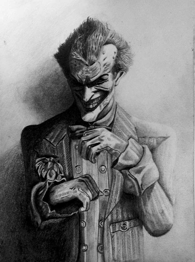 Joker colour pencil drawing
